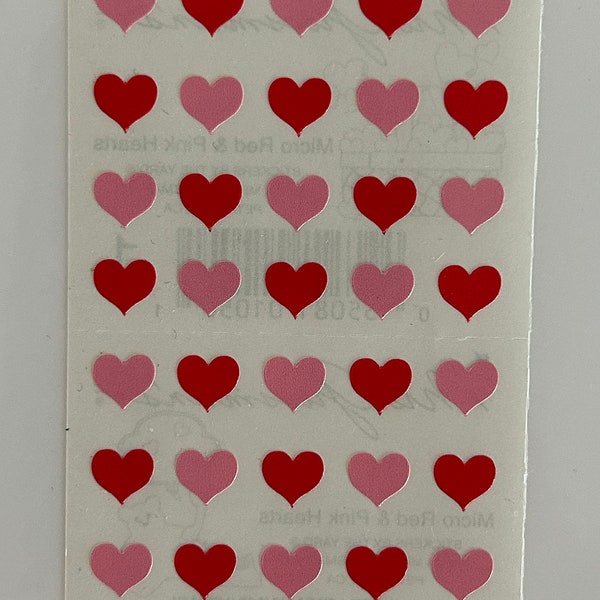 Mini Heart Stickers in Red & Pink - 1 Strip - Mrs. Grossman's Stickers- Petite Stickers