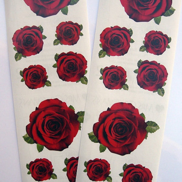 Pretty Lot of Rose Roses Stickers - 2 Full Strips by Mrs. Grossman's Photo Flower Stickers
