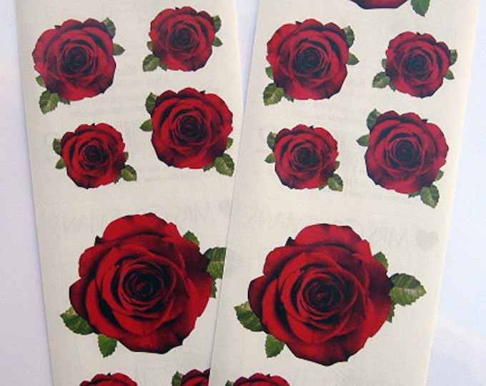 Pretty Lot of Rose Roses Stickers 2 Full Strips by Mrs. Grossman's ...