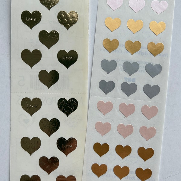 Gold Heart Stickers - Etsy