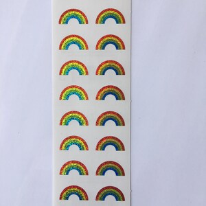 Sparkly & Pretty MINI RAINBOW Stickers for Scrapbooking or Cards - Nice lot of Sparkly Rainbows Sticker Lot