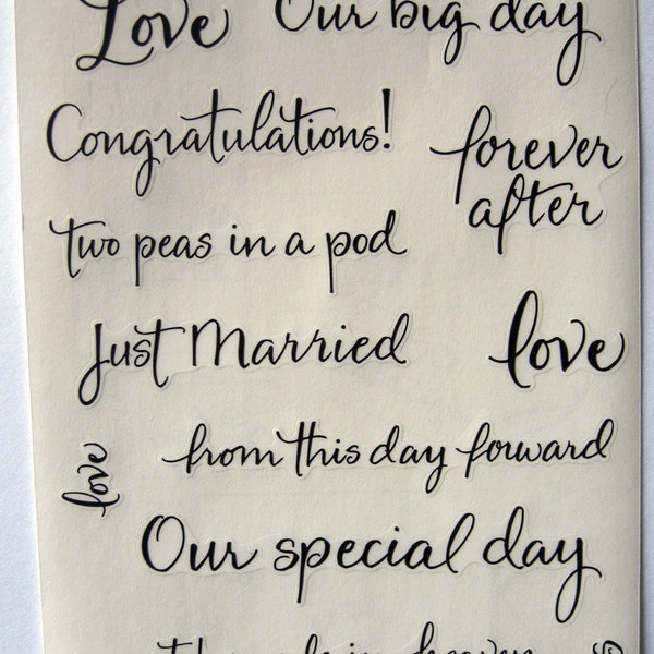 Wedding Scrapbook Stickers Elegant Stickers for Bride, Bridal Shower, Wedding Sentimental Quotes Mrs. Grossman's 1 Strip