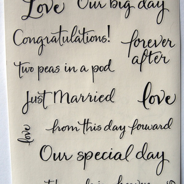 Wedding Scrapbook Stickers Etsy