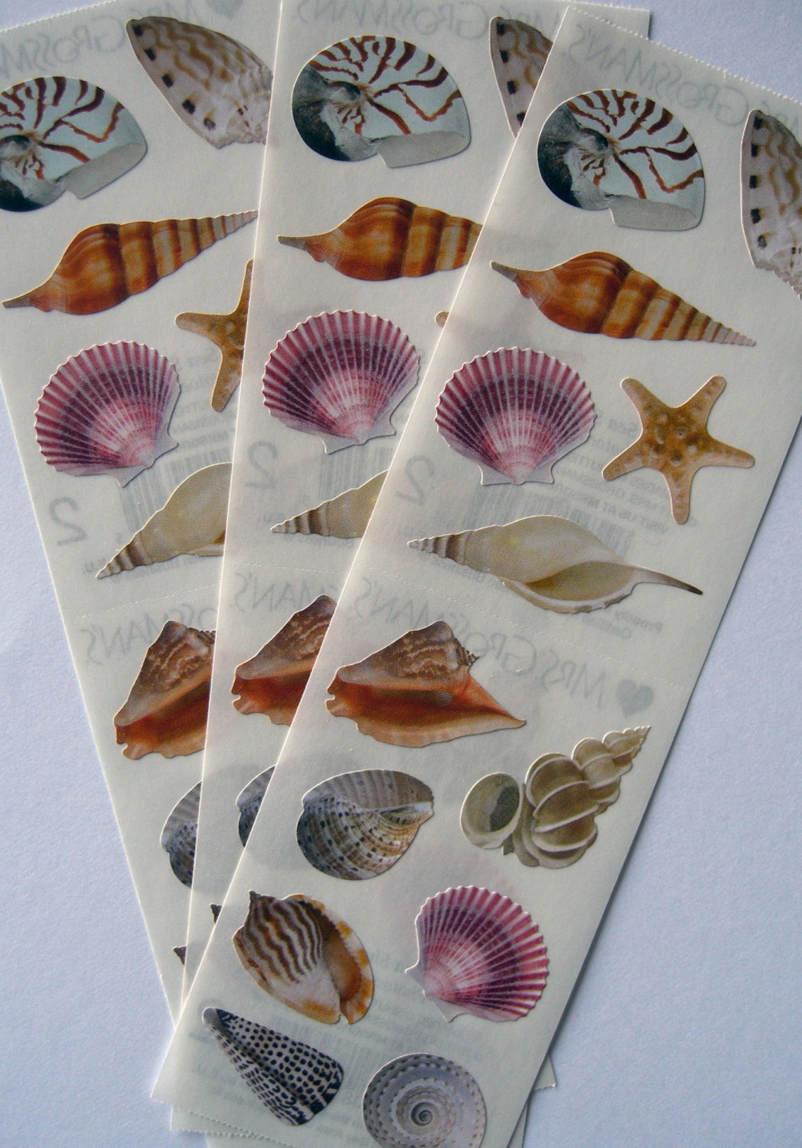 Sticker Lot / SEA SHELLS / Mrs. Grossman's Sticker Strips Etsy