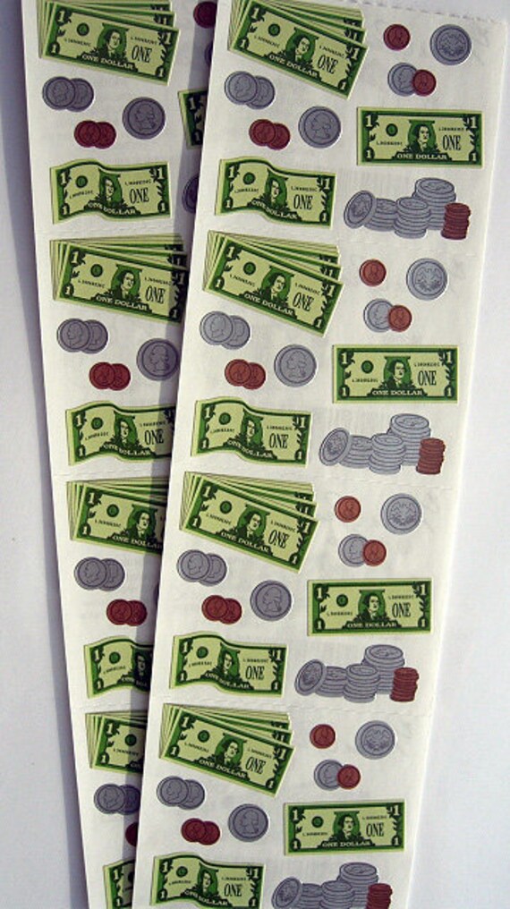 Scrapbook Sticker MONEY Stickers Dollar Bills Mrs. Etsy