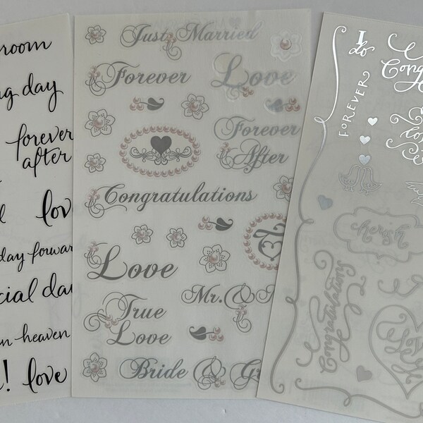 Wedding Scrapbook Stickers Etsy