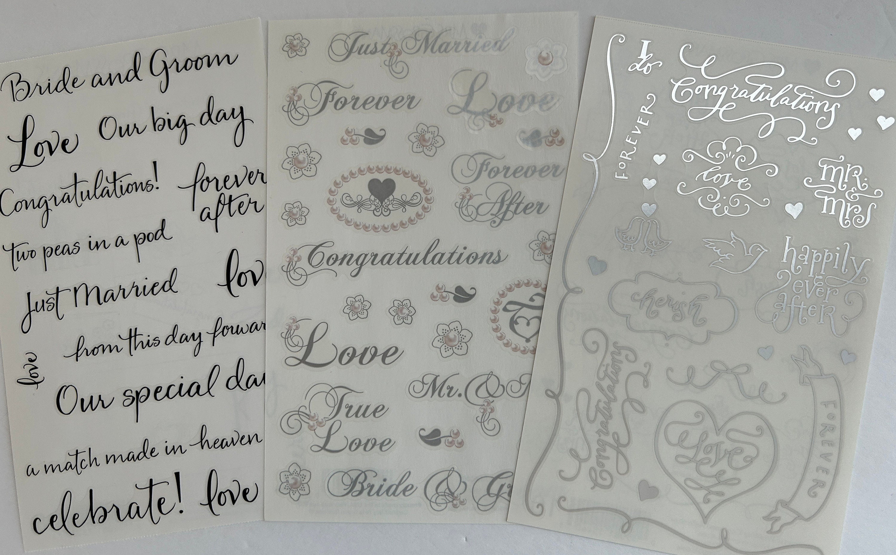 GENEMA 4 Sheets/Set Scrapbooking Stickers for Wedding Ceremony Bridal  Shower Engagement 