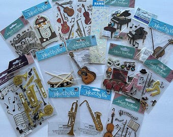 Jolee's Boutique Vintage Stickers Rare/ HTF ~NIP~ Card-Making & Scrapbooking ++... Choose your design! MUSIC Band Orchestra Jazz Instruments
