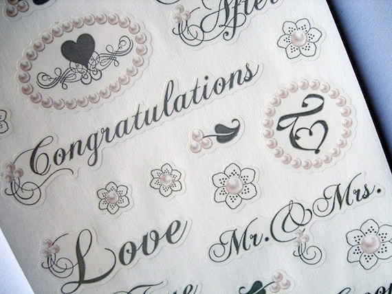 Wedding Scrapbook Stickers Elegant Stickers for Bride, Bridal Shower,  Wedding Sentimental Phrases & Words Mrs. Grossman's 1 Strip
