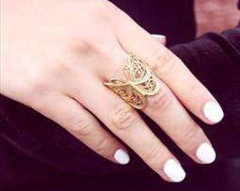 Gold Butterfly Ring, Silver Butterfly Ring, Classic butterfly ring, Brass Ring, Animal Ring, Animal Jewellery, Fashion Ring, Gold Jewellery