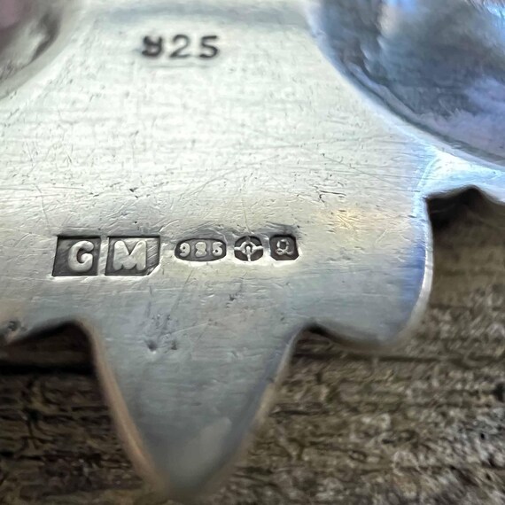 Large Vintage Solid Sterling Silver Wings Feather… - image 13