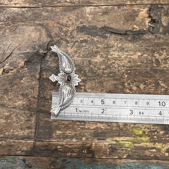 Large Vintage Solid Sterling Silver Wings Feather… - image 15