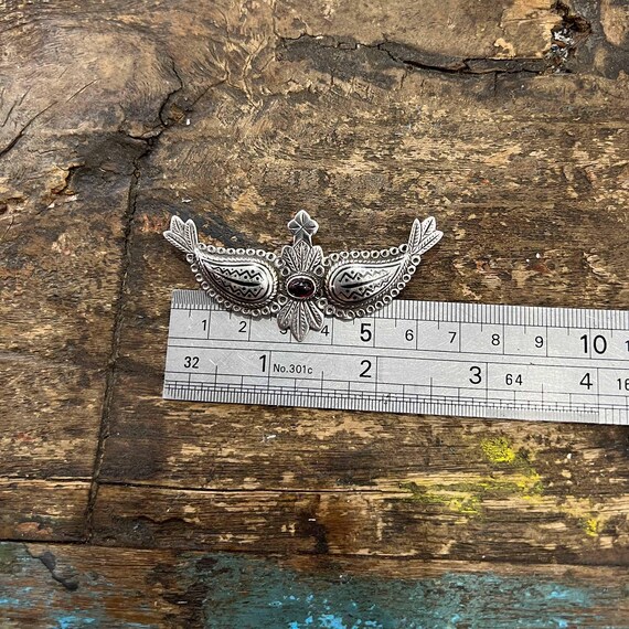 Large Vintage Solid Sterling Silver Wings Feather… - image 14