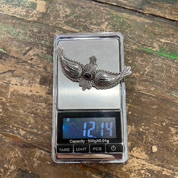 Large Vintage Solid Sterling Silver Wings Feather… - image 16