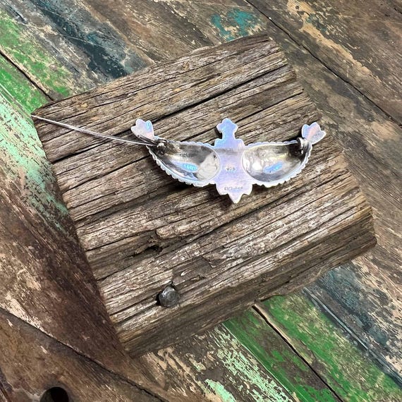 Large Vintage Solid Sterling Silver Wings Feather… - image 12