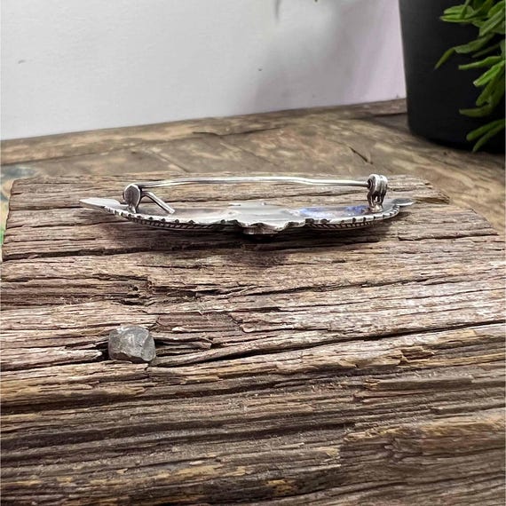 Large Vintage Solid Sterling Silver Wings Feather… - image 11