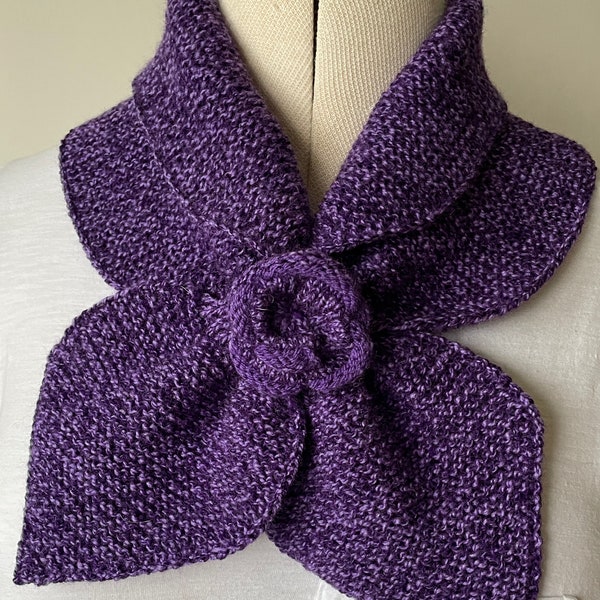 Miss Marple Bow Scarf in Viola (Purple Tweed) pink Size Adult