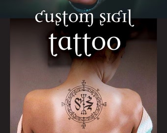 Custom Sigil Tattoo (personalized, protection, seal, bindrune, sigil, magick, viking, occult art, spiritual, unique, spell) Aerozopher