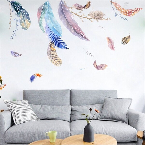 Feather Wall Decals Etsy