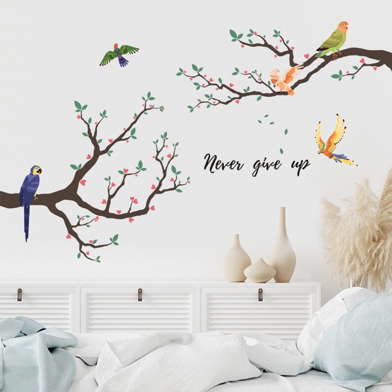 Tree Branch Decal and Bird Wall Decals Birds on Tree Branch Etsy
