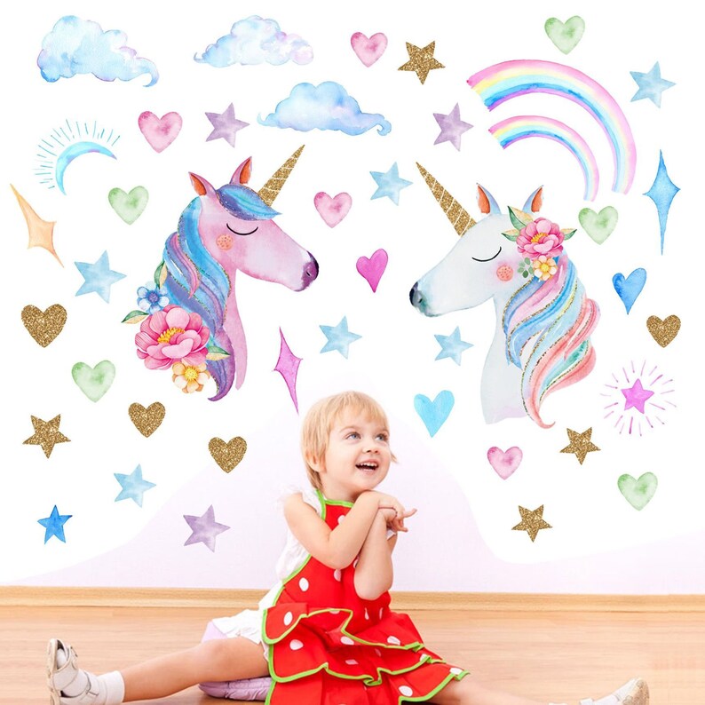 Large Unicorn Wall Decals Unicorn Decals Home Decor Etsy