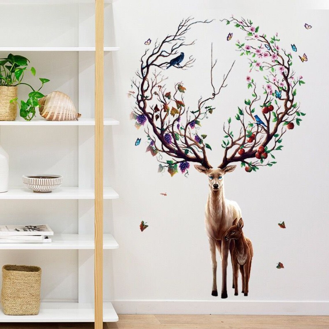 Large Deer Sticker Animal Deer Decal Christmas Deer Wall Etsy