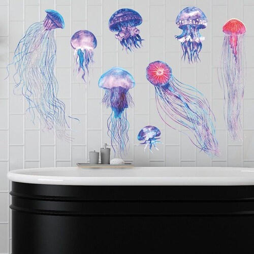 Jellyfish Wall Decal Jellyfish Wall Sticker Under the Sea Etsy