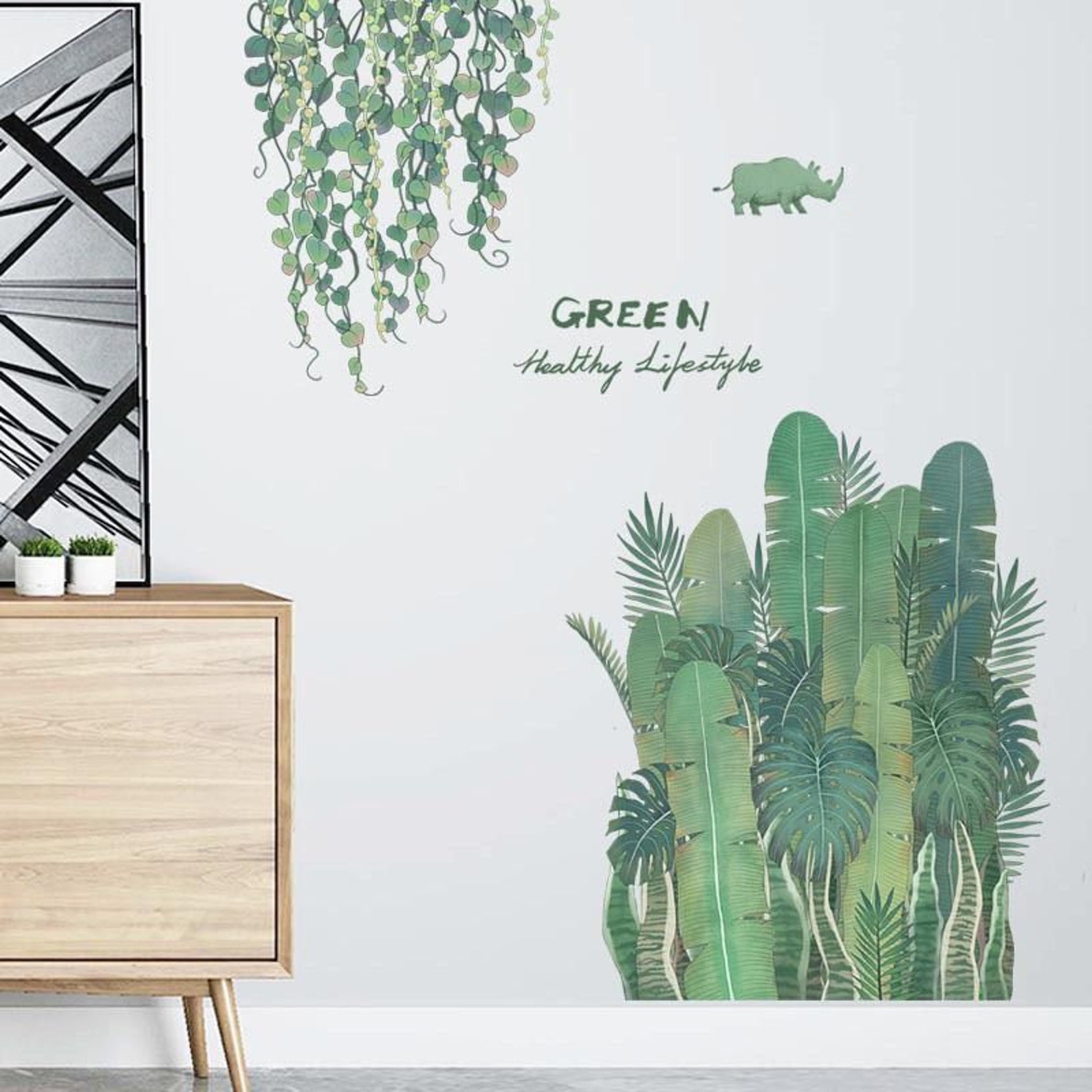 Tropical Plants Wall Stickers Jungle Stickers Monstera Wall Etsy