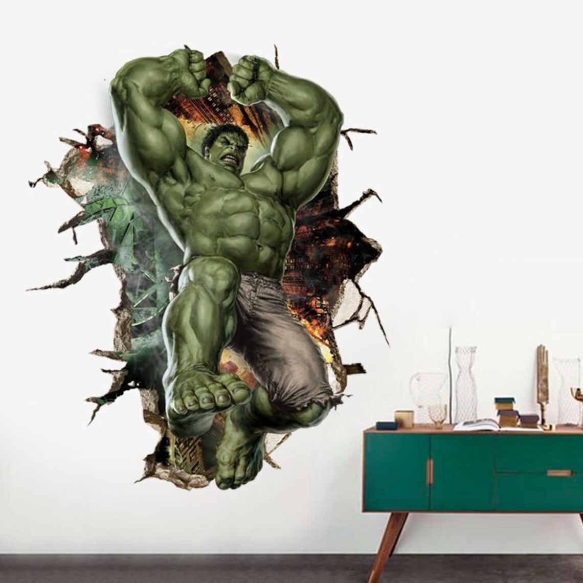 3D Avengers Hulk Superhero Wall Decal Sticker Mural Poster Etsy