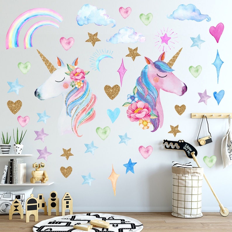 Large Unicorn Wall Decals Unicorn Decals Home Decor Etsy