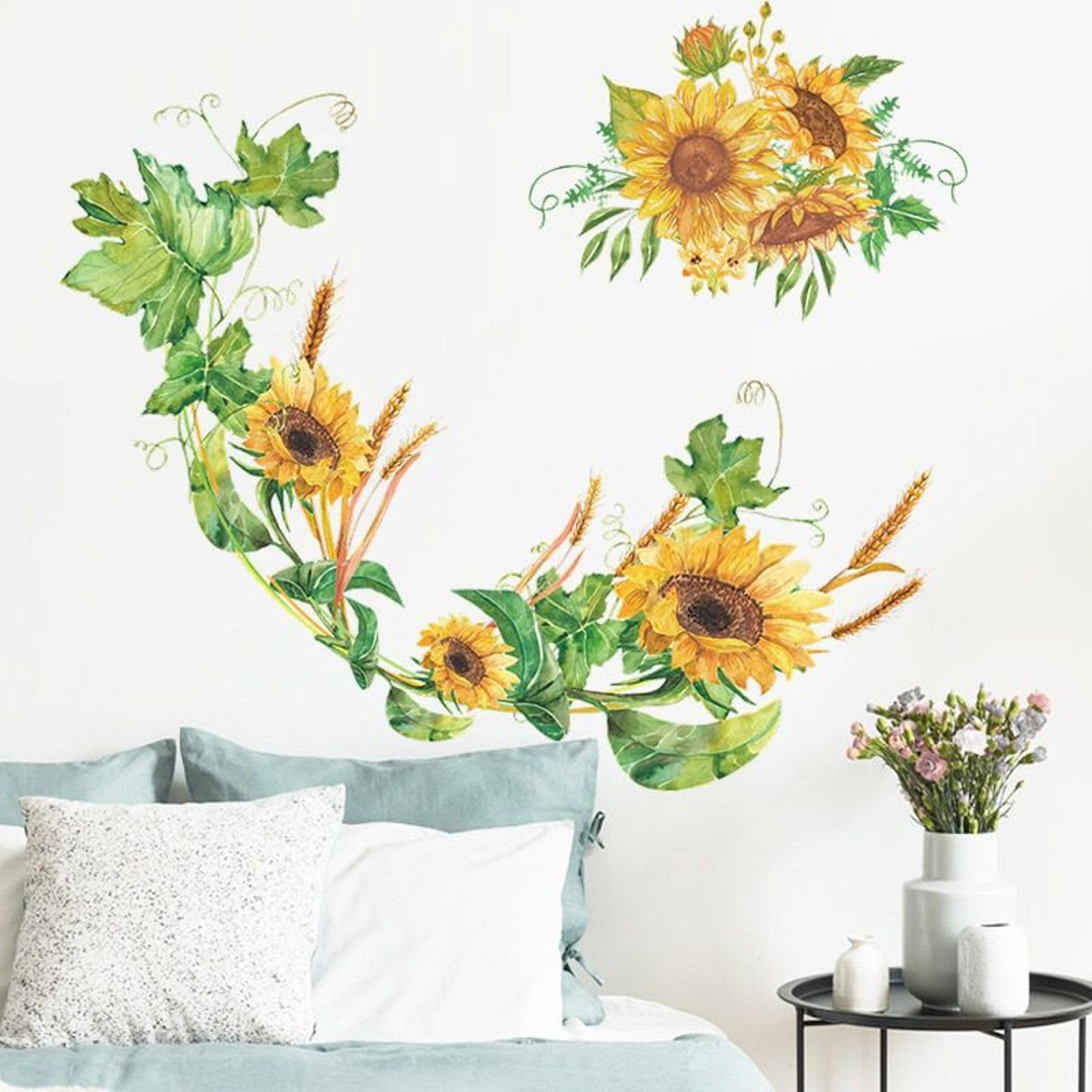 Yellow Sunflowers Decals Sunflower Wall DecalsHome Etsy