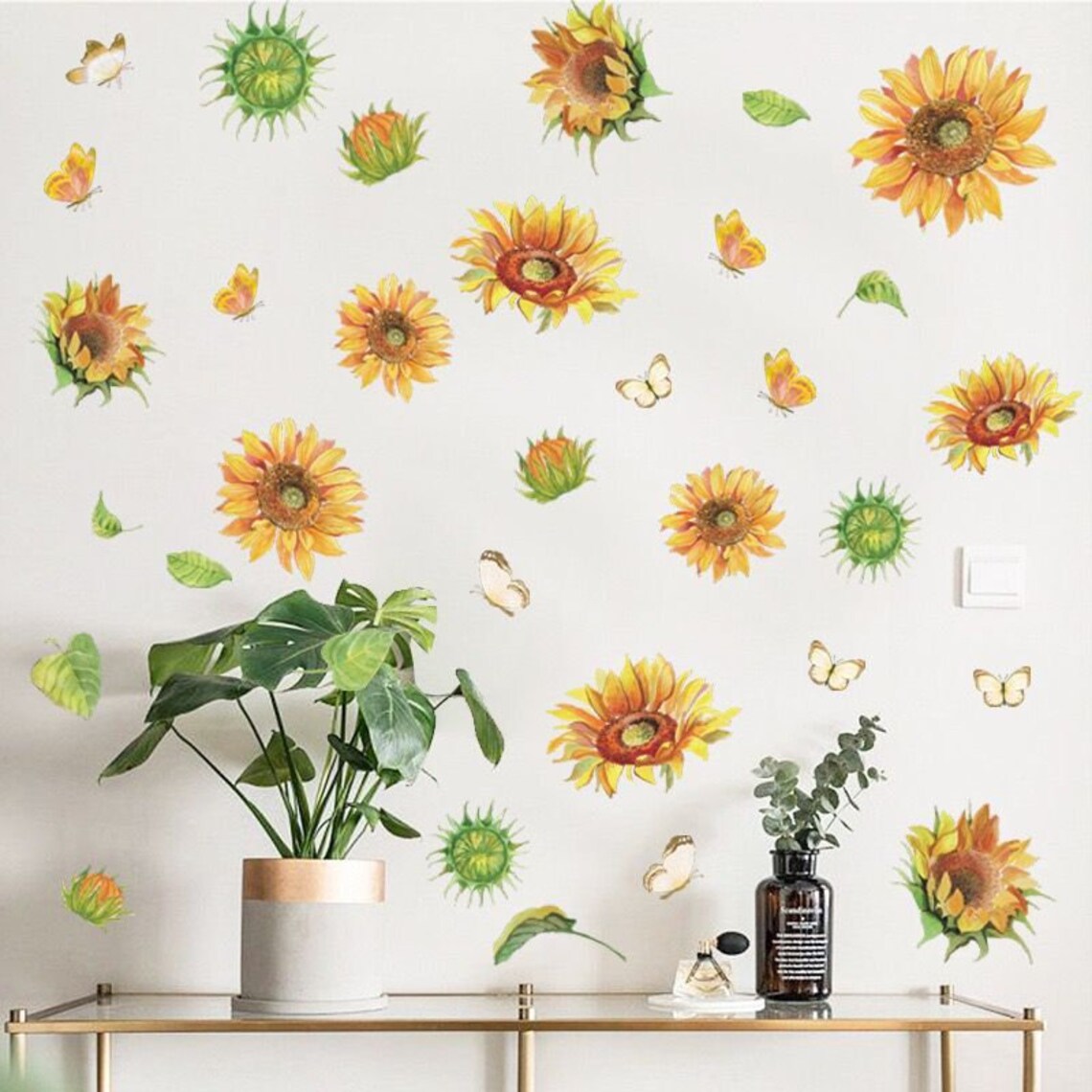 Yellow Sunflowers Decals Sunflower Wall DecalsHome Etsy