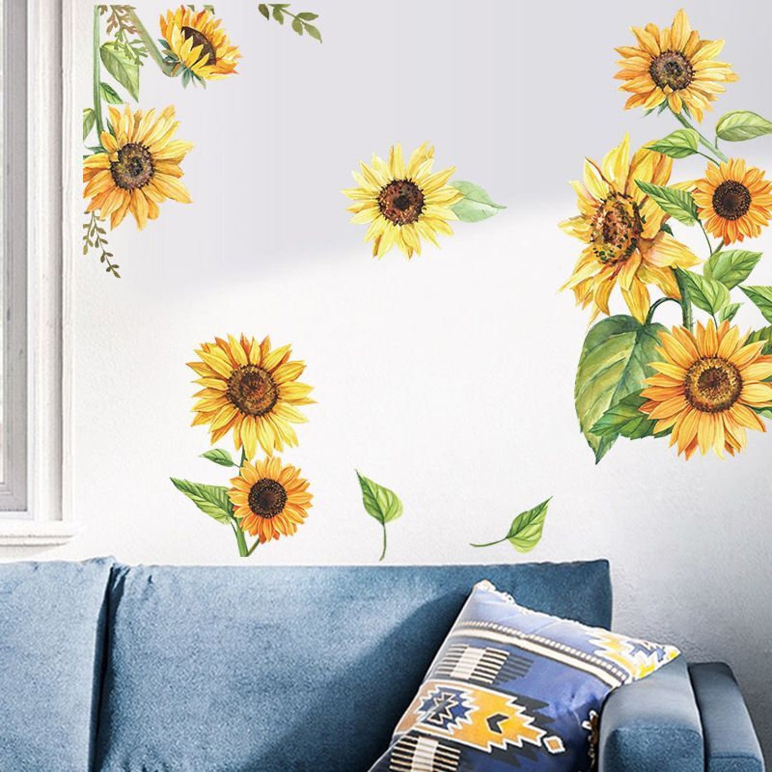 Yellow Sunflowers Decals Sunflower Wall DecalsHome Etsy