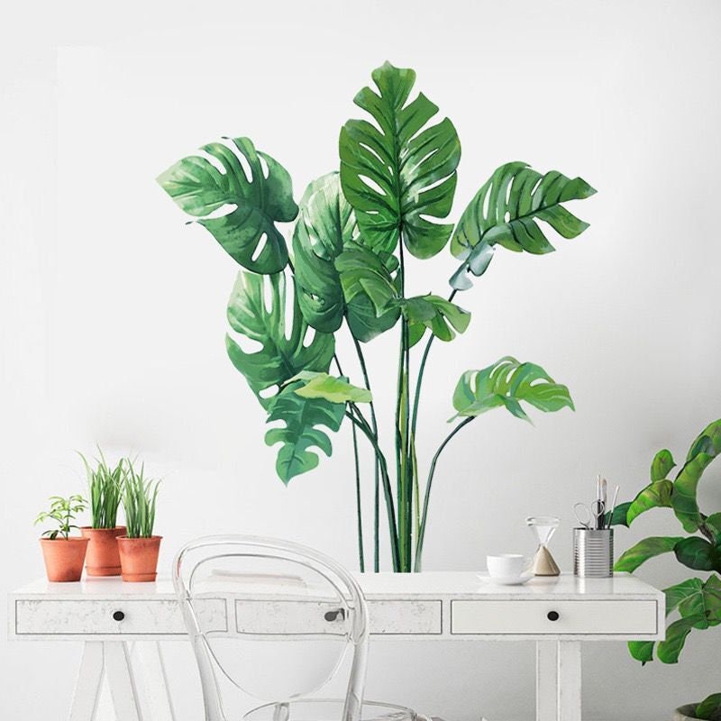A Fresh Plant Decals Plant Wall Stickers Leaf Decals Plant Etsy UK