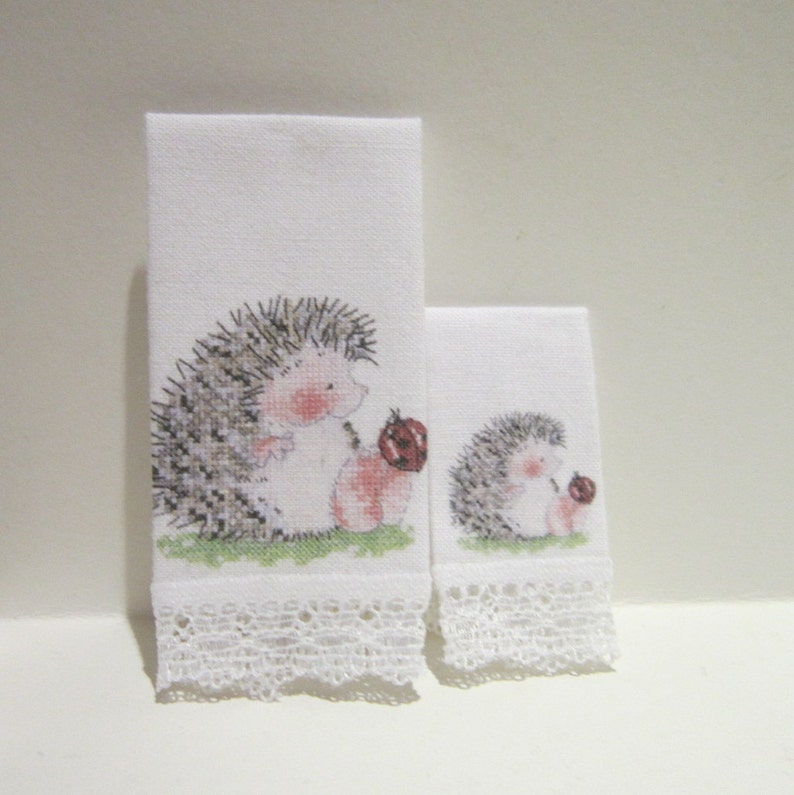 Dollhouse bath towels with lace Set of two 112 SCALE Etsy