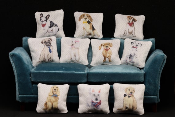 dog cushion 1:12 SCALE Dollhouse cushion with your loved dog