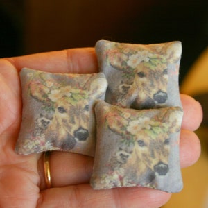 Dollhouse cushions, lovely animal cushions,  1:12 SCALE