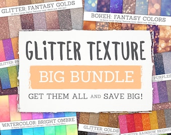 Glitter / Watercolor / Bokeh Texture BIG BUNDLE! 7 Photo Texture Sets (98 different colours and textures!).