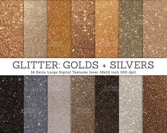 3 FOR 2. Gold Glitter Texture Photos. Real Photographs of Glitter Paper. Gold Silver Bronze Black Background Textures, DIY Craft Supply.