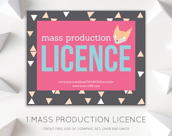 1 MASS PRODUCTION LICENCE for Commercial Runs (Over 500 units).