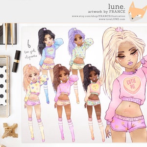 3 FOR 2. Valentine's Day Clipart BAE. Candy Heart. Watercolor Fashion Girl Fashionista Sticker Planner Idea. Cute Pastel Blogger MUA Avatar.