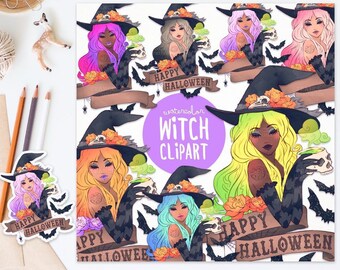 3 FOR 2. Witch Clipart. Halloween Witches. Halloween Fashion Illustration. Sexy Halloween. Halloween Tattoo. Journal Planner Sticker Ideas.