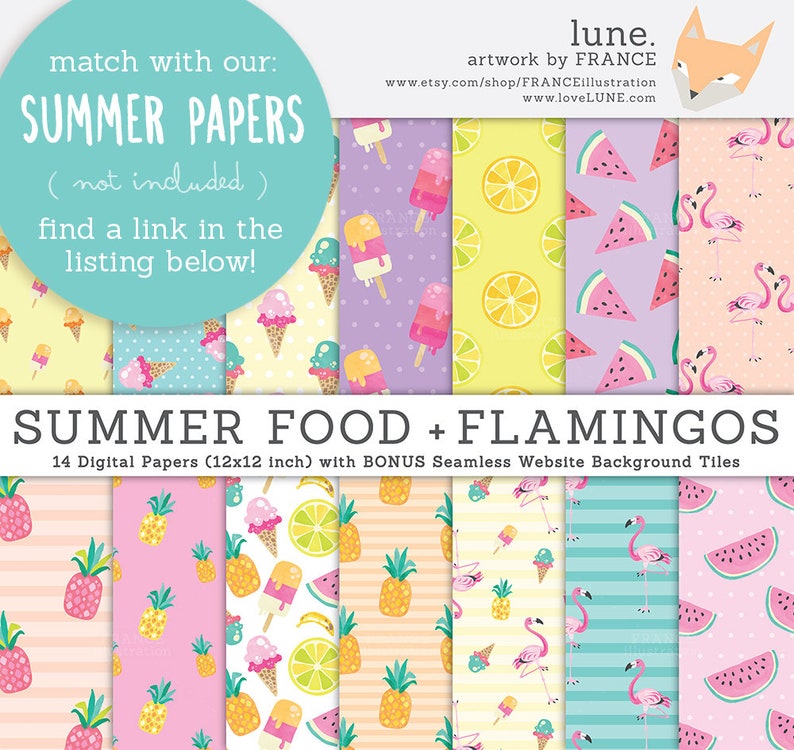 3 FOR 2. Watercolor Summer Clipart, Tropical Clipart, Beach Clip Art, Flamingo Clipart, Pineapple Clipart, Vacation, Food, Fruit, Ice Cream image 9