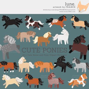 3 FOR 2. Horse Clipart. Cute Little Pony Clipart. Chestnut, Dapple Grey, Black, Palomino, Appaloosa. Running, Rearing. Farm Animal. Pet. image 4