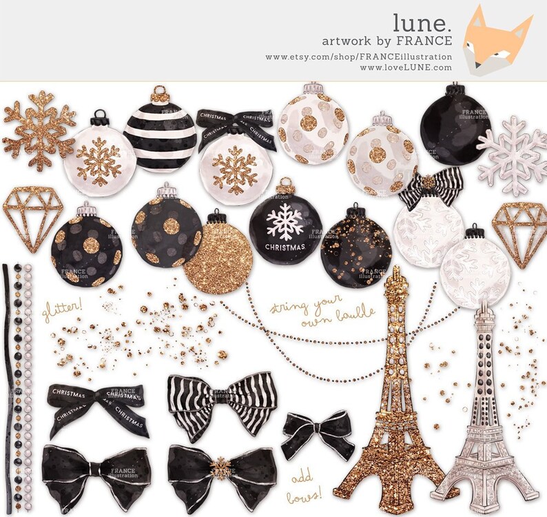 3 FOR 2. DIY Bauble Kit Gold Glitter Watercolor Christmas Etsy