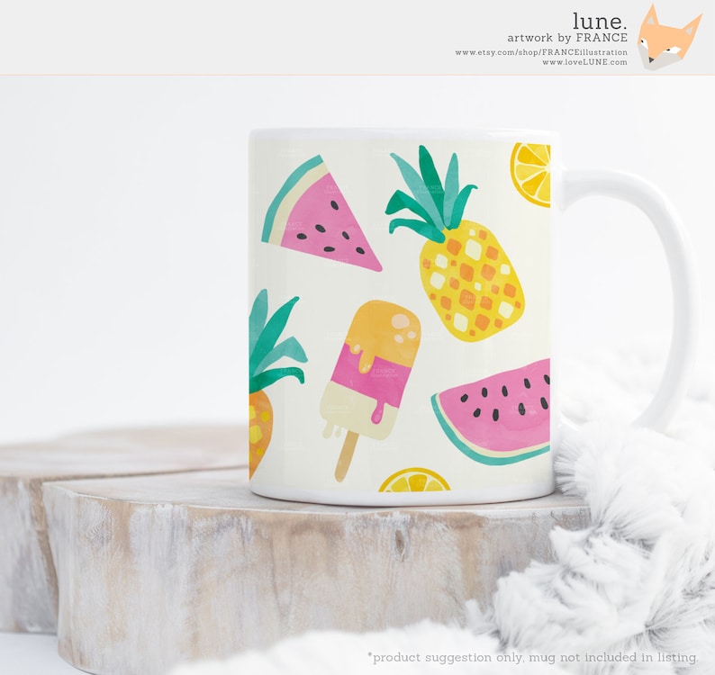 3 FOR 2. Watercolor Summer Clipart, Tropical Clipart, Beach Clip Art, Flamingo Clipart, Pineapple Clipart, Vacation, Food, Fruit, Ice Cream image 5