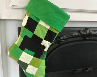 Minecraft Creeper Stocking with optional personalization
