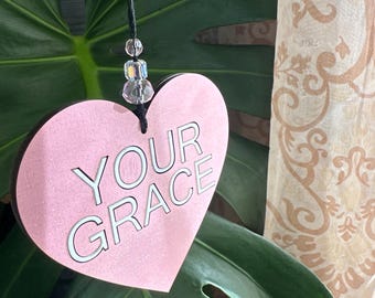 Your Grace Bridgerton Heart Car Charm, Ornament, Gift Tag, Bridal Gift