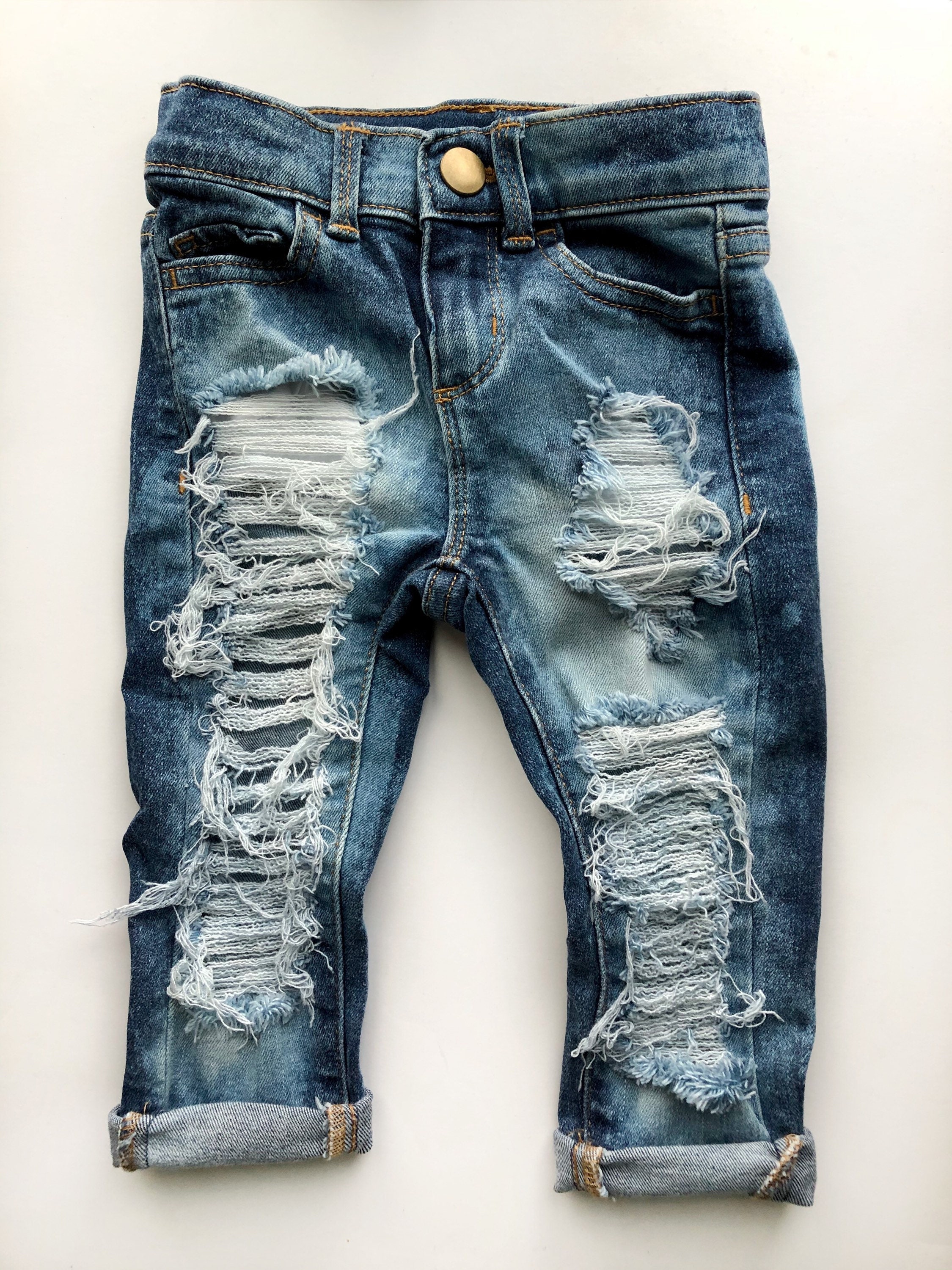 Distressed Jeans - Etsy