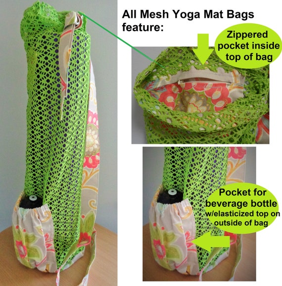 Mesh YOGA MAT BAG: Airy Mesh Allows Your Mat to Dry After Hot Yoga